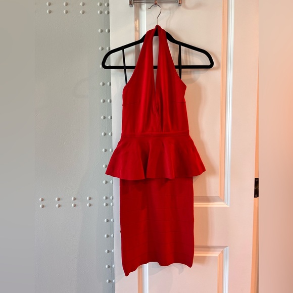 Bebe red bandage peplum dress, size small - Picture 5 of 8